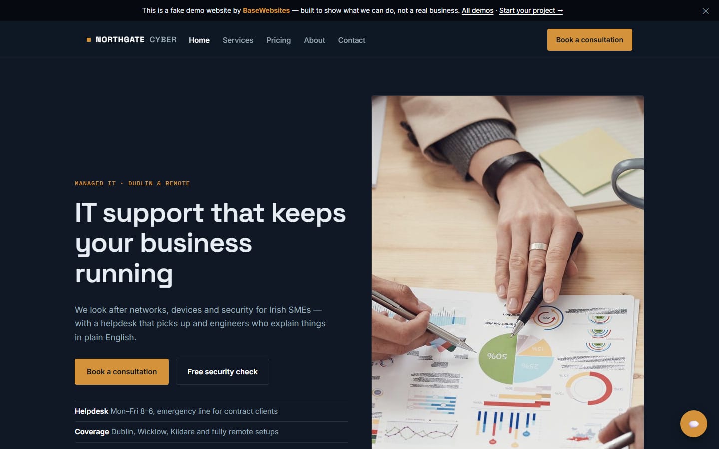 Northgate Cyber sample site hero